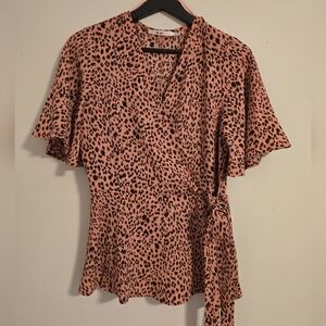 Miami Animal Print Wrap Blouse